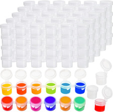 ZEAYEA 100 Strips 600 Pots Empty Paint Pots, Mini Paint Storage Cup with Lids, 5