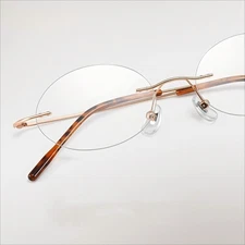 Titanium Small Oval Rimless Glasses Frame Frameless Eyeglasses Frame 49-17-145mm