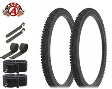 ALTA 26" x 1.95 Rugged MTB Tires – Black Sidewall – Max Grip Off-Road 8pc Set.