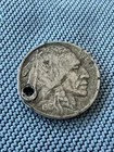 1913 Buffalo Nickel Holed Pretty Nice Condition Otherwise