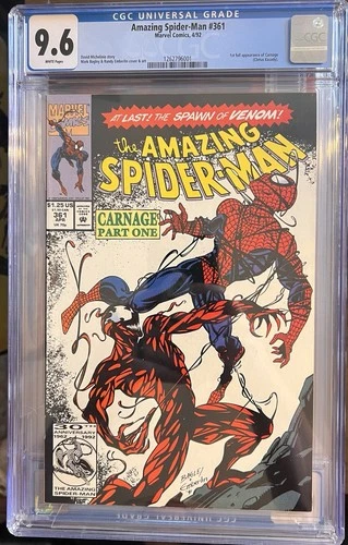 AMAZING SPIDER-MAN #361 CGC 9.6 White pages 1st Full CARNAGE! Venom 2 Movie!