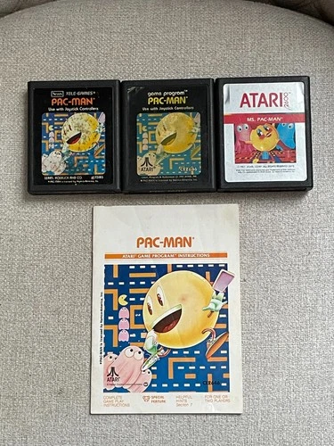 LOT OF 3 ATARI 2600 VIDEO GAMES PAC-MAN SEARS TELE-GAMES MS. PAC-MAN & CX2646