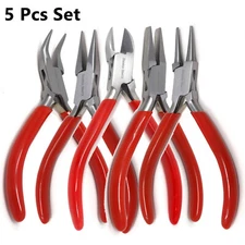 5pcs JEWELERS PLIERS SET JEWELRY MAKING BEADING WIRE WRAPPING HOBBY 5" PLIER US
