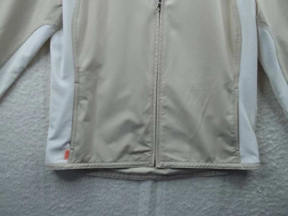 Tail Tech Womens Full Zip Jacket Long Sleeve Beige & White Lined Polyester Sz M - Image 3 of 4