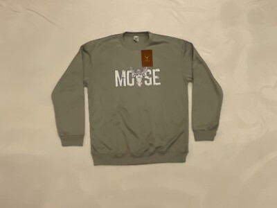 Moose Sweatshirt Mens XXL Crew Neck Gray NWT Dad Father Basketball Graphic Shirt