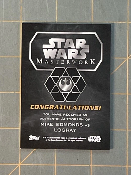 Topps: Star Wars: MasterworK - MIKE EDMONDS AS LOGRAY sn. 24/25 (2016) - Image 2 of 4