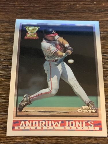 1998 TOPPS CHROME ANDRUW JONES #334 GOLD ROOKIE CUP NM-MT - Picture 1 of 2