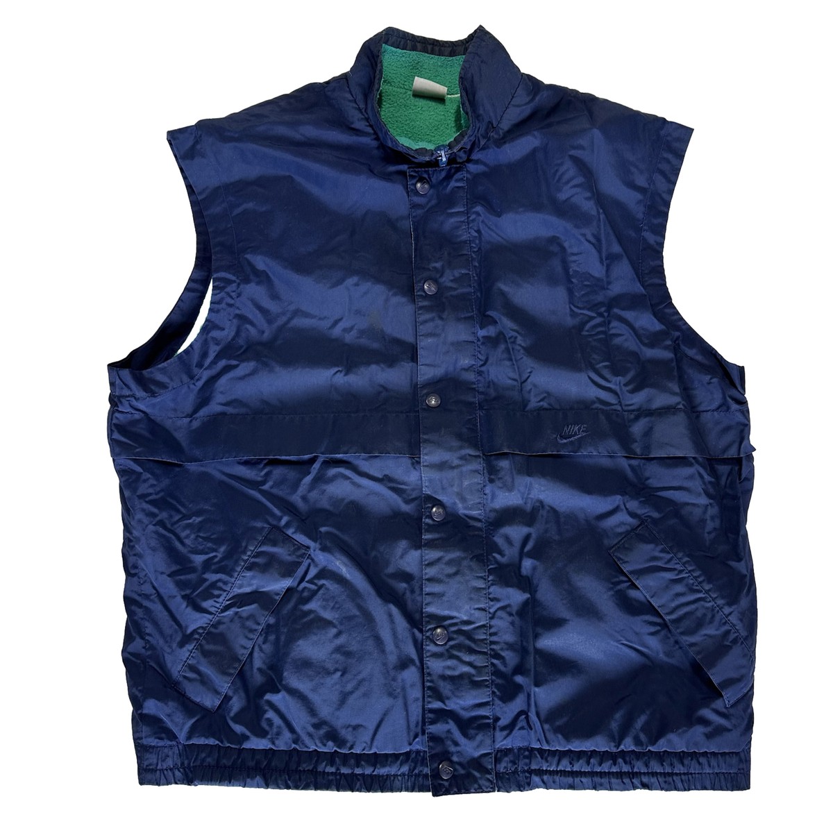 Vintage Nike Fleece Lined Navy Blue Vest Mens Size Large 