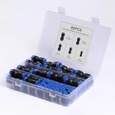 60Pcs Quick Connect Air Hose Fittings, Pneumatic Push to Connect Fittings Kit, 5