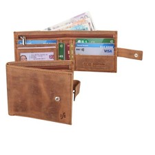Starhide RFID BLOCKING Distressed Hunter Leather Wallet Purse Boxed 715 BROWN