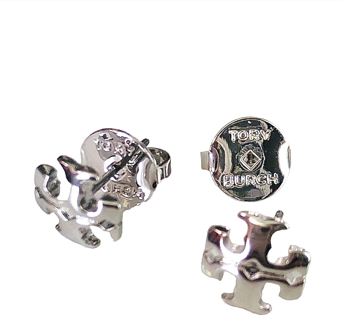 Tory Burch Kira Pearl Logo Stud Earrings in Silver Tory Burch KIRA PAVE PEARL DROP EARRING - Earrings - tory  main image 4