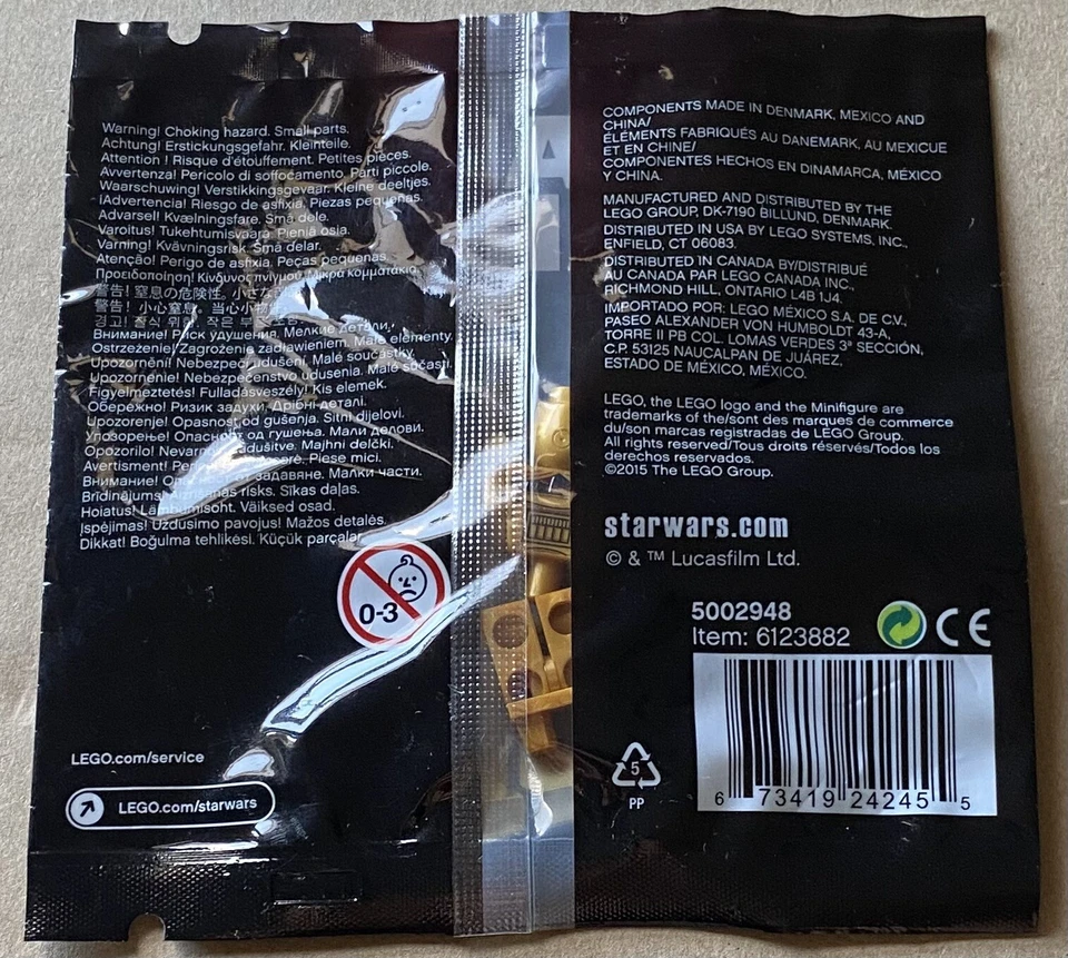 LEGO Star Wars C-3PO 5002948 Polybag Red Arm 6123882 Force Awakens BRAND NEW*** - Image 2 of 2