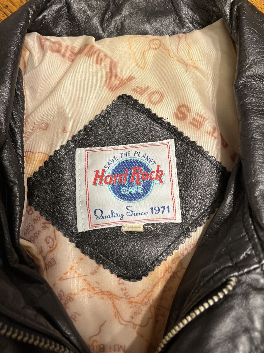 Vintage 1992 Hard Rock Cafe Men's Leather Jacket Sz S Sydney Vintage 1992 Hard Rock Cafe Men's Leather Jacket Sz S Sydney