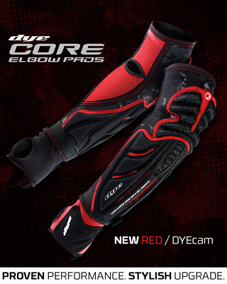 Dye Paintball Performance Elbow Pads - DyeCam Black / Red - X-Large