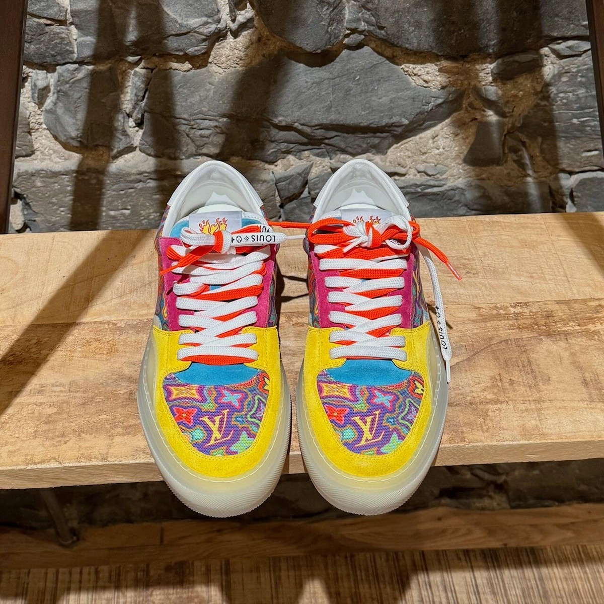 Louis Vuitton Ollie 'Psychedelic Monogram' Yellow Sneakers