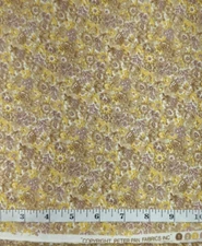 Vintage Peter Pan Fabrics BTY Packed Brown/Gold Florals Cotton Sew Quilt Fabrics