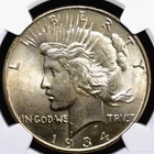 1934 PEACE DOLLAR NGC MS 63 REALLY PLEASING SATINY GLOWING LUSTER AND A FULL