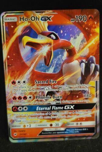 Mavin  ULTRA RARE Ho-Oh GX 21/147 Burning Shadows Legendary Pokemon Card  Holo Foil