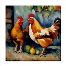Chickens Ceramic Tile Art Backsplash Home Decor
