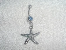 Ocean Beach Starfish Design Charm Belly Button Navel Ring Body Jewelry Piercing 