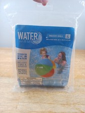 Large Beach Ball 25'' Inflated Size H2O By Water Sun Fun Rainbow Ball