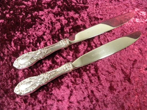King Richard Towle Sterling Silver 2 Modern Stainless Blade Knives No Monograms