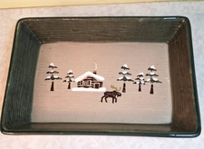 13" Rectangular Baker, Lodge by Sonoma Home  Cabin, Moose, Pine Trees T3