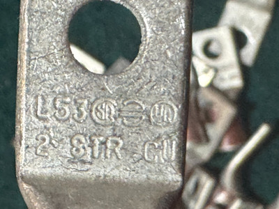 1 ~ T&B Brown ~ 33/10 Die Copper Lug ~ #2 STR ~ L53 ~ NEW