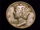 1927-D  Mercury Dime, Very Fine to  Extra Fine Grade