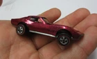 Original 1969 Redline Hot Wheels Custom Corvette (Magenta) USA White Interior (R