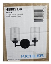 KICHLER Winslow 12.75 in. 2-Light Matte Black Vanity Light 45885BK