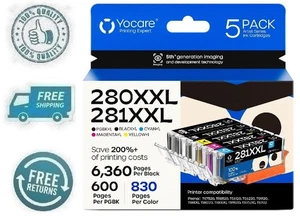 New Ink Cartridge 5pc For Canon 280 281 Pixma TR7520 TR7620 TS9520 TS8222 TS8320