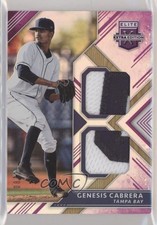 2018 Panini Elite Extra Edition Dual Materials Purple 8/25 Genesis Cabrera p7i