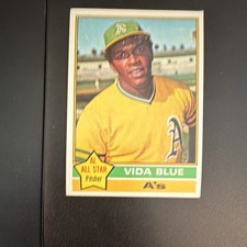 Topps 1976 Vida Blue #140 AL All Star Pitcher Oakland Athletics MLB Baseball