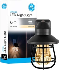 GE Vintage LED Night Light, Plug-In, Dusk to Dawn Sensor, Farmhouse Decor, Mood 