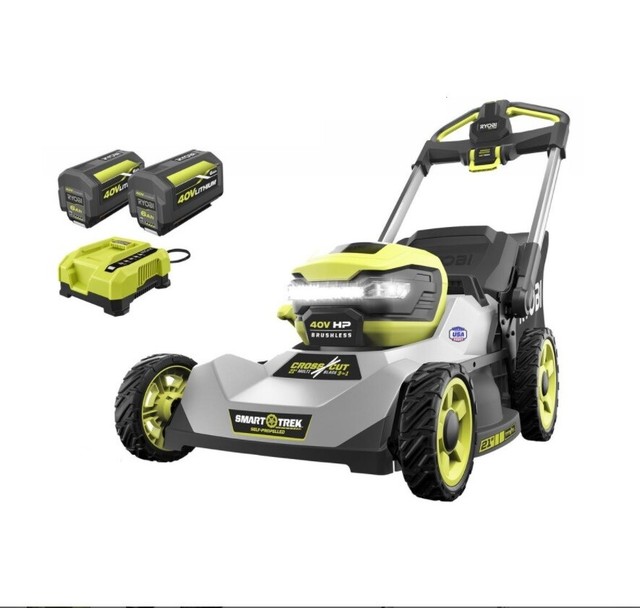 RYOBI 21" 40V Brushless Battery Walk Behind SelfPropelled Lawn Mower