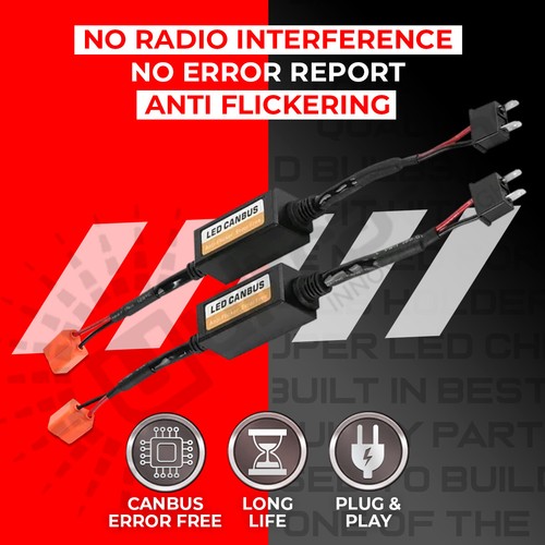 x2PZ H7 Faro LED Canbus Resistenze di Avvertimento Senza Errori Decodificatore Anti Slicker - Foto 2 di 6