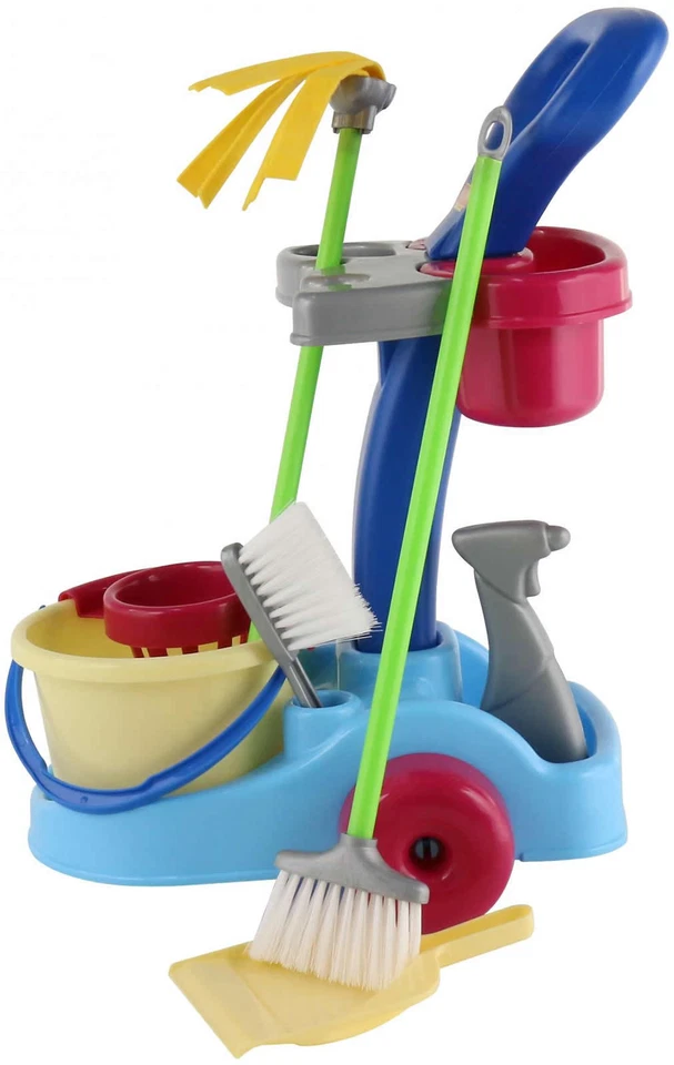 Polesie Putztrolley Reinigungswagen Putzwagen Eimer Besen Handfeger