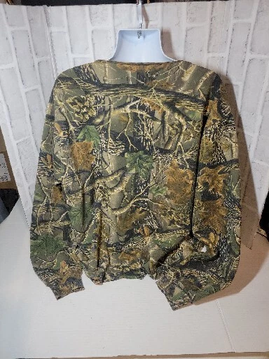 Suéter Suéter Cabelas Seclusion 3d Camuflaje Hoja Cuello Hendidura Unisex XL Bolsillo Frontal Foto 2 de 4