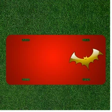 Custom Personalized License Plate With Add Names To Bat Golden Dracula Wings