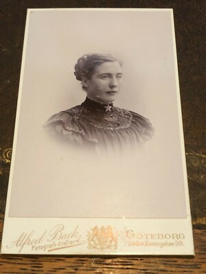 victorian photograph . pretty lady with a star collar  . goteborg - sweden
