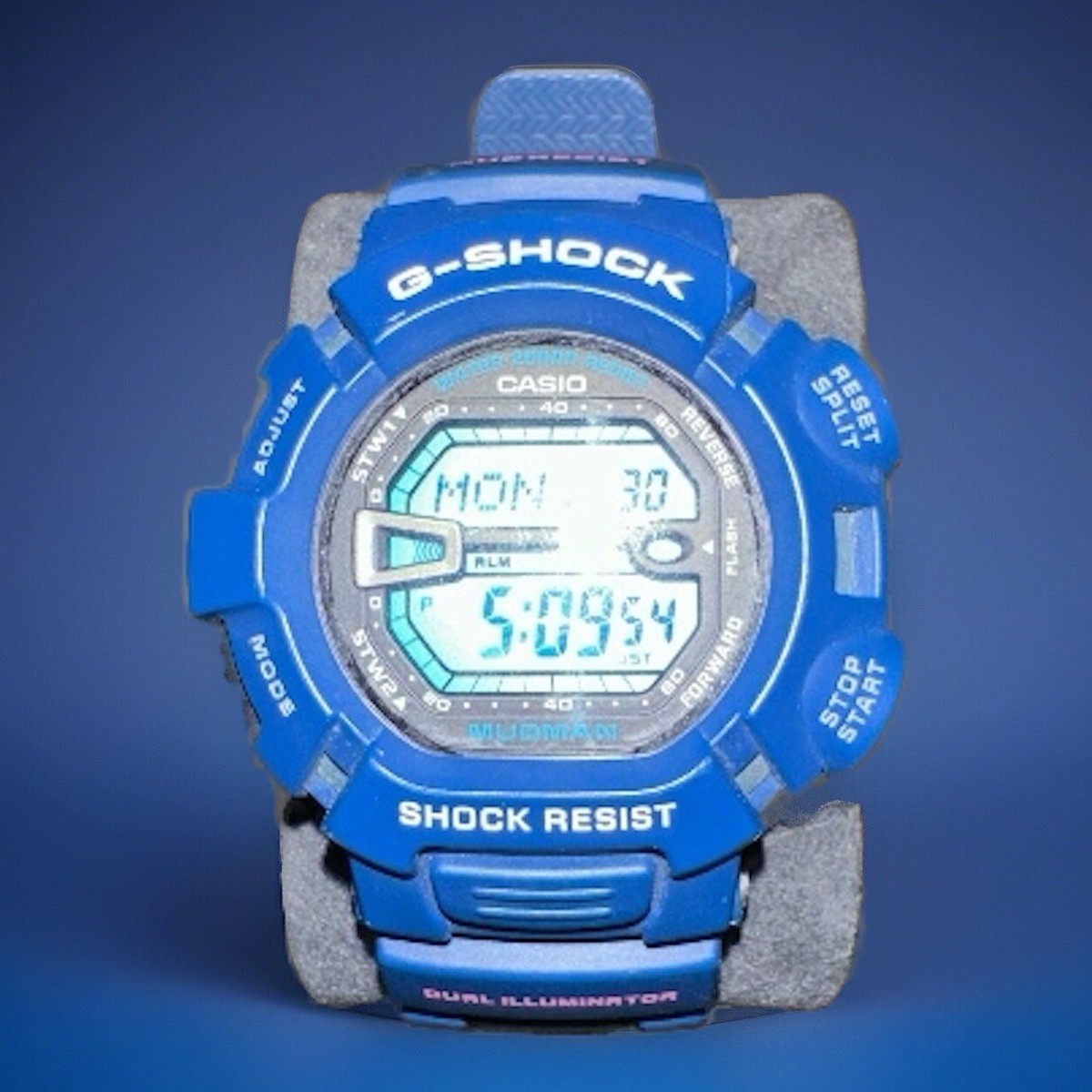 G-Shock G-9000MX Mudman Watch Matte Blue Black Vintage Used Rare