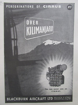 7/1947 PUB BLACKBURN FLUGZEUG CIRRUS ENGINE AUSTER AUTOCRAT KILIMANJARO AD