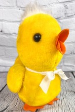 Vtg 1978 DAKIN Co 8" Yellow Easter Chick Stuffed Animal Plush Rattle