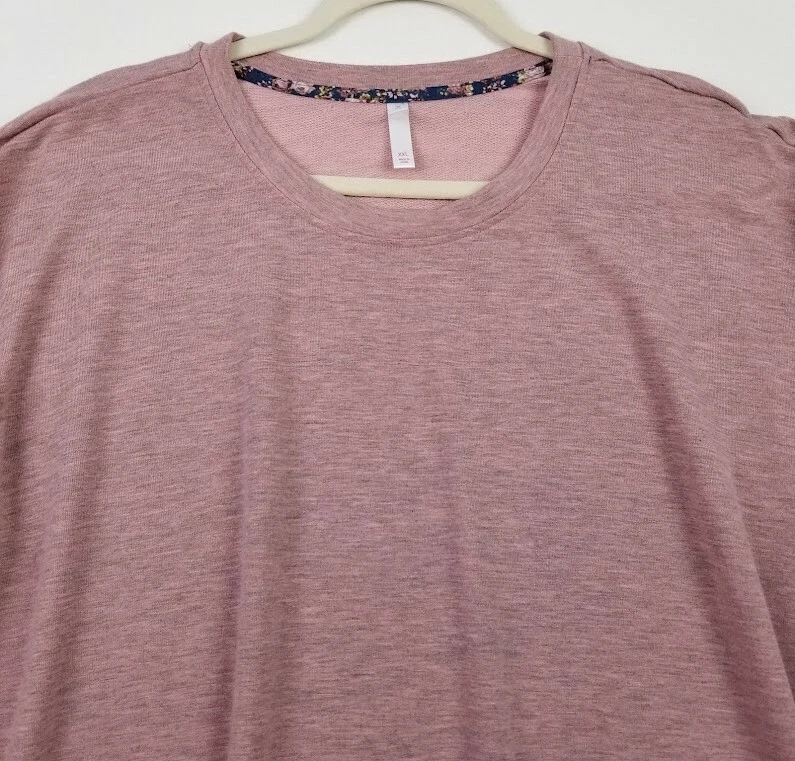 Suéter Xhilaration Mujer Junior 2XL Rosa Cuello Redondo Volantes Mangas Largas Elástico Foto 2 de 4