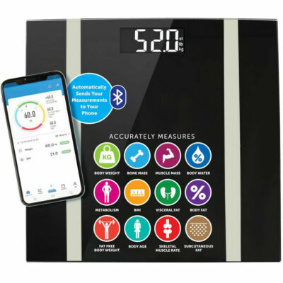 Bluetooth Bathroom Weighing Scale Body Fat Bmi Water Age Muscle Bone Mass Weight Ebay