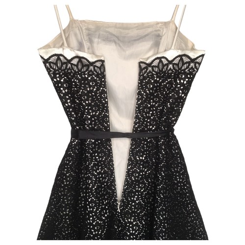 Vintage Jessica McClintock Gunne Sax Dress Womens 3 4 Cocktail Lace Overlay Blk - Picture 5 of 16