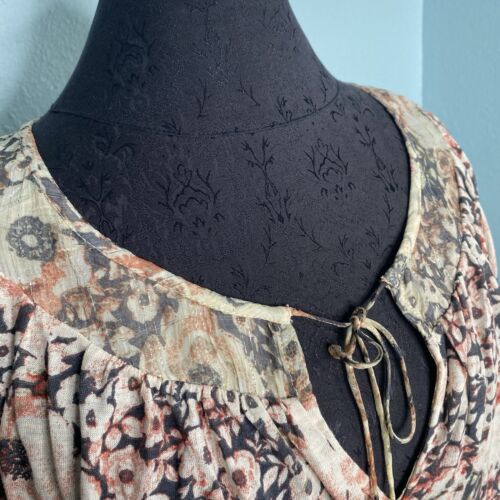 New Lucky Brand Blouse Shirt Top Women Plus Size 1X Bohemian Floral Ladies - Picture 4 of 16