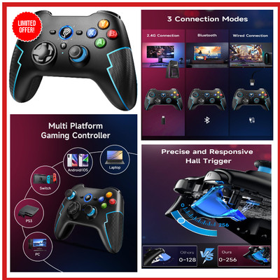 EasySMX Premium Wireless Gamepad für PS3 und PC mit hoher Qualität und langer...