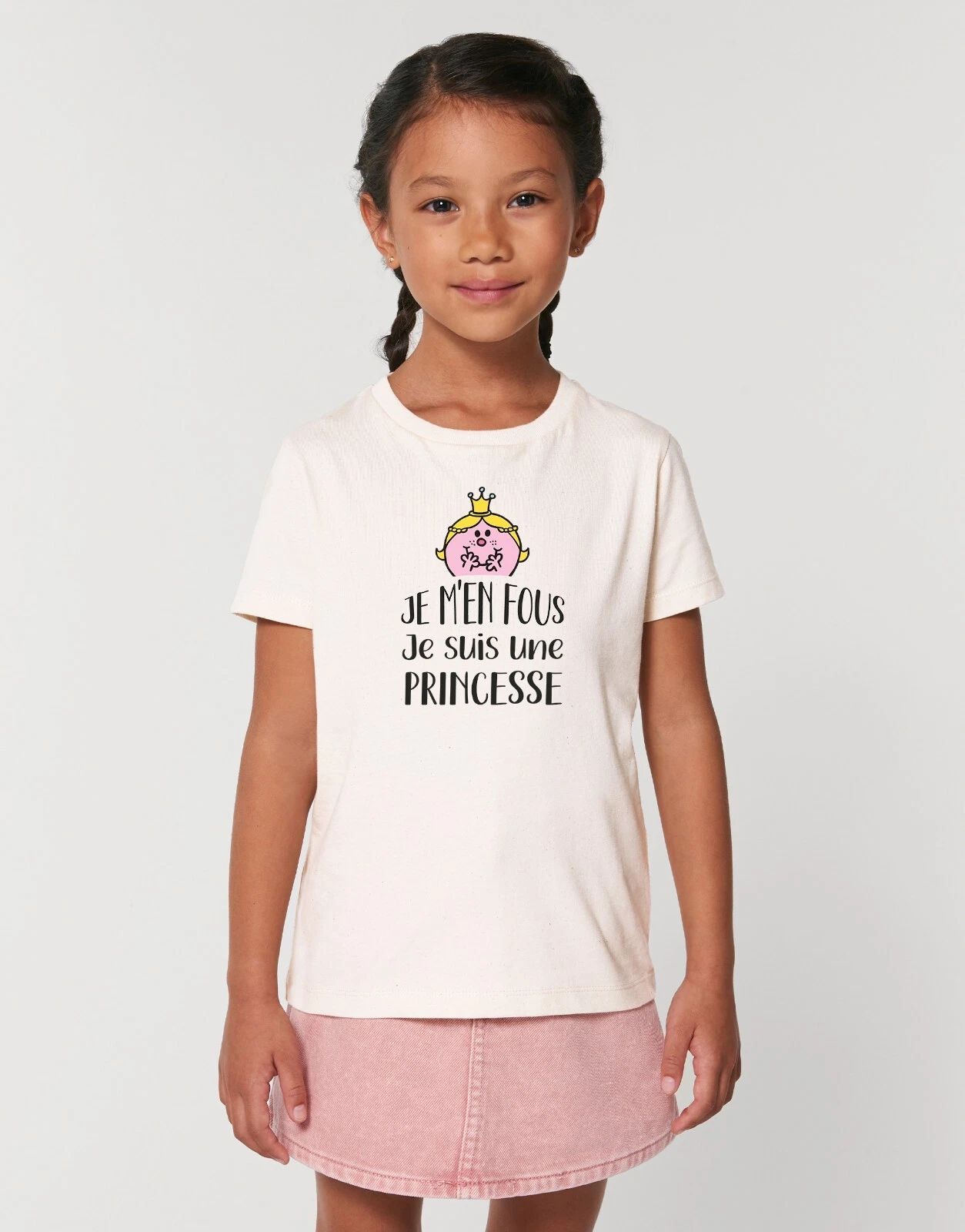 T-Shirt Girl Short Sleeves I Don't Care I'm A Princess Color White